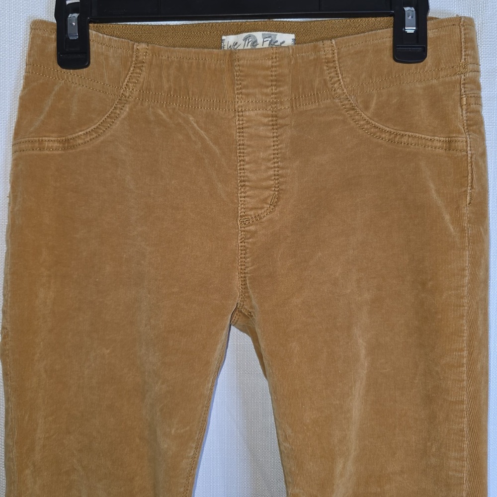 We the Free Flare Corduroy Pants Women 27 Pull-on Gold Yellow Tan Western Boho - Picture 3 of 14